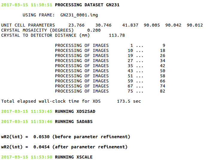 xdsgo output